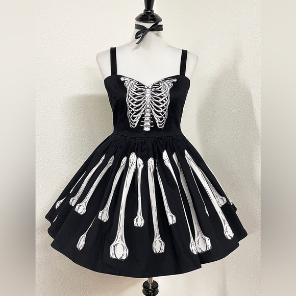 Oblong box skeleton dress Halloween large unique vintage - Picture 3 of 9